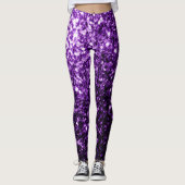 Leggings Flamme de parties scintillant foncé violet brillan (Devant)
