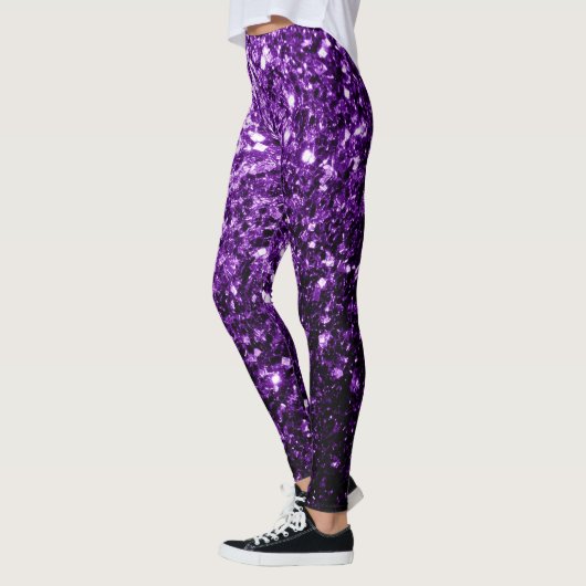 Leggings Flamme de parties scintillant foncé violet brillan (Gauche)