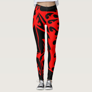 Leggings Flamme feu rouge Bronco Mustang Cheval sauvage