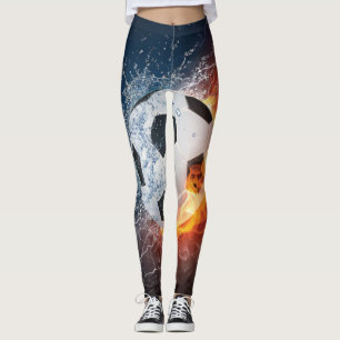 Leggings Flamme Football/Balle de Football Jeu d'oreiller