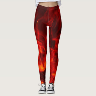 Leggings Flamme noir rouge photo hipster chic noir moderne