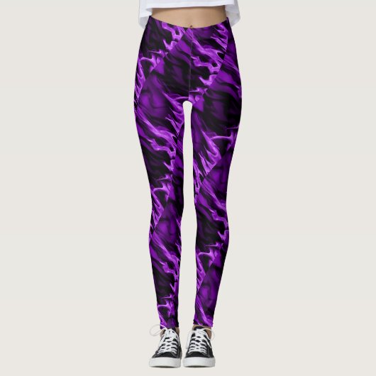 Leggings Flamme pourpre et guêtres noires (Devant)