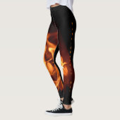 Leggings Flammes ardentes sur fond noir (Gauche)