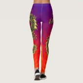 Leggings Flammes Black Gold Dragons Gradient (Dos)
