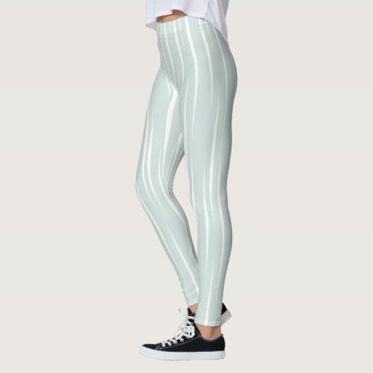 Leggings Flammes blanches uniques raffinées Turquoise (Gauche)