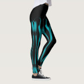 Leggings Flammes Bleues avec Noir (Droite)