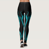 Leggings Flammes Bleues avec Noir (Dos)