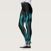 Leggings Flammes Bleues avec Noir (Gauche)