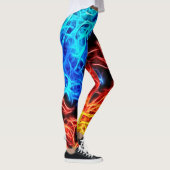 Leggings Flammes bleues et rouges, motif électrique et (Droite)