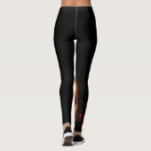 Leggings Flammes chaudes éclatantes sur noir (Dos)