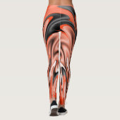 Leggings Flammes dansantes orange noires et blanches (Dos)