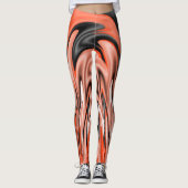 Leggings Flammes dansantes orange noires et blanches (Devant)