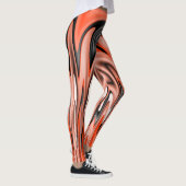 Leggings Flammes dansantes orange noires et blanches (Droite)