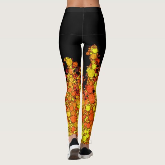 Leggings Flammes de feu noir cool (Dos)