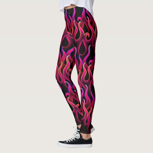 Leggings Flammes de feu rose démoniaque (Gauche)