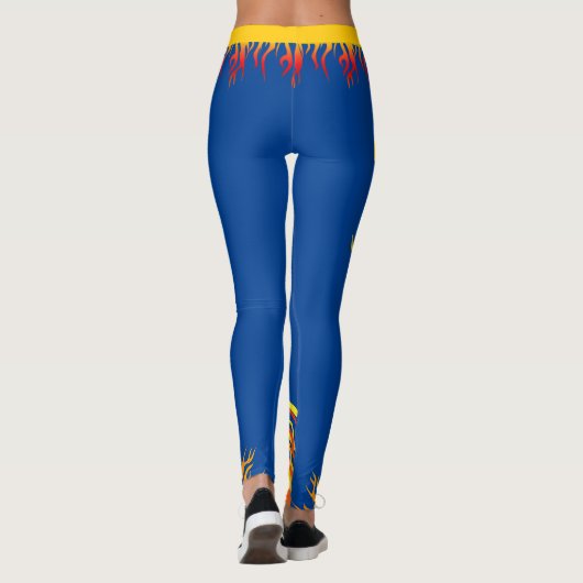 Leggings Flammes de motivation Jaune doré Script PROFOND BL (Dos)
