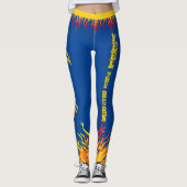 Leggings Flammes de motivation Jaune doré Script PROFOND BL (Devant)