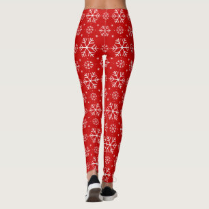 Leggings Flammes de neige blanches sur Noël Arrière - plan 