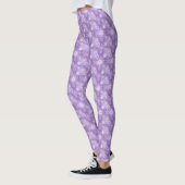 Leggings Flammes De Neige D'Hiver Sur Violet (Gauche)