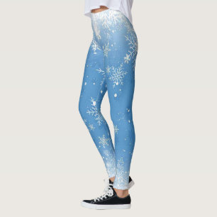 Leggings Flammes de neige en dentelle de Noël étincelles su