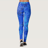 Leggings Flammes de neige sur fond bleu (Dos)