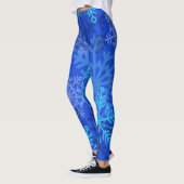 Leggings Flammes de neige sur fond bleu (Gauche)