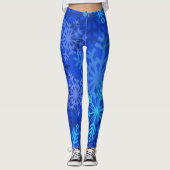 Leggings Flammes de neige sur fond bleu (Devant)