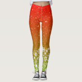 Leggings Flammes de neige sur les couleurs tropicales chaud (Devant)