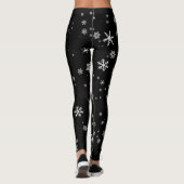 Leggings Flammes de neige sur Noël noir (Dos)