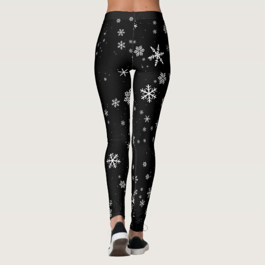 Leggings Flammes de neige sur Noël noir (Dos)