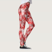 Leggings Flammes de neige sur rouge (Droite)