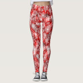 Leggings Flammes de neige sur rouge (Devant)