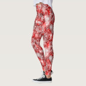 Leggings Flammes de neige sur rouge (Gauche)