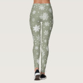 Leggings Flammes de neige vert pâle et blanc (Dos)