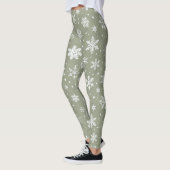 Leggings Flammes de neige vert pâle et blanc (Gauche)
