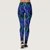 Leggings Flammes électriques de feu bleu costume d'Hallowee (Dos)