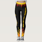 Leggings Flammes motivationnelles avec nom dans Script on B (Devant)
