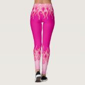 Leggings Flammes roses, flammes de course, feu, chaud, cann (Dos)