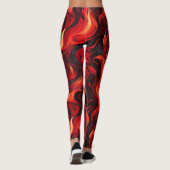 Leggings Flammes rouge et jaune vif de la passion (Dos)