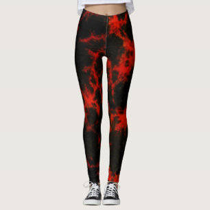 Leggings Flammes rouges et noires de l'énergie
