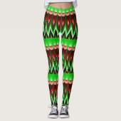Leggings Flammes rouges et vertes (Devant)