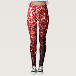 Leggings Flamour rouge foncé Parties scintillant scintille 