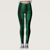 Leggings Flannel Buffalo Plaid Texture de bûcheron vert (Devant)