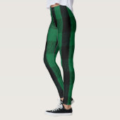 Leggings Flannel Buffalo Plaid Texture de bûcheron vert (Gauche)