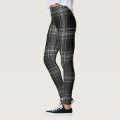 Leggings Flannelle gris tendance - Tartan Plaid Mode (Gauche)