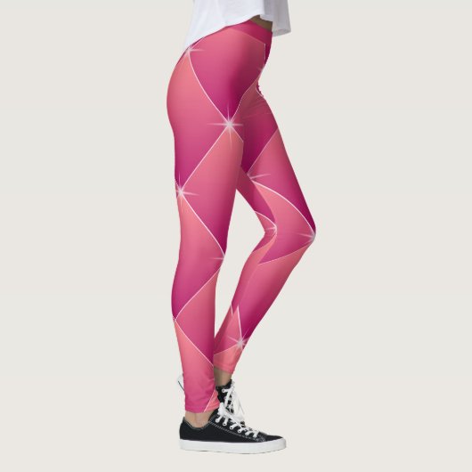 Leggings Flashy Glam rose Motif Diamond Accent Yoga (Droite)