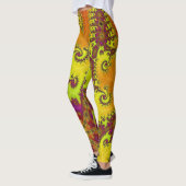 Leggings Flashy Vibrant Spiral Fractal Funky Abstrait Art (Gauche)