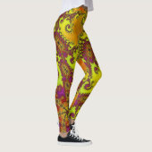 Leggings Flashy Vibrant Spiral Fractal Funky Abstrait Art (Droite)