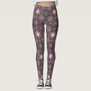 Leggings Flèche de neige motif rose D gris BG