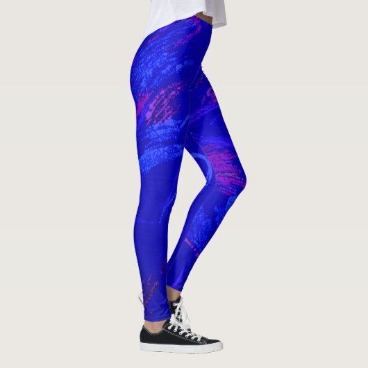 Leggings Flèche mauve aux bleuets (Droite)